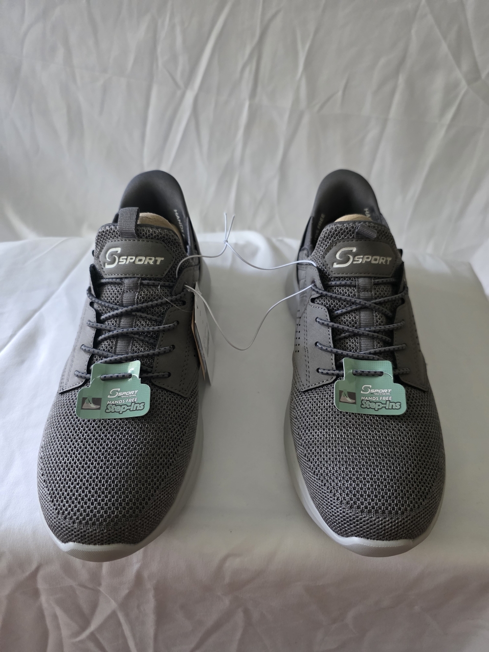 Skechers NEW S Sport Men's MURPHY Gray Mesh Athletic Lace-Up Sneakers